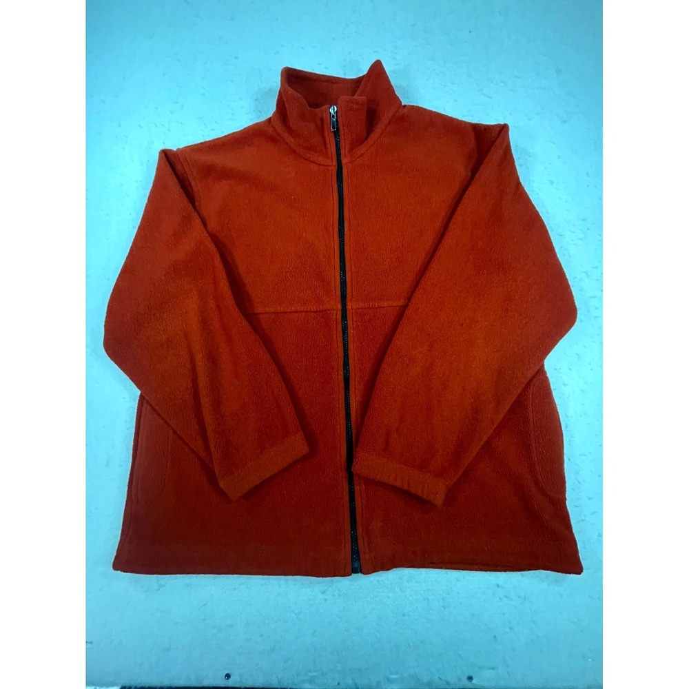 Alpine Tek by‎ Palmettos Fleece Jacket Mens Large Red Mock Neck Full Zip Casual